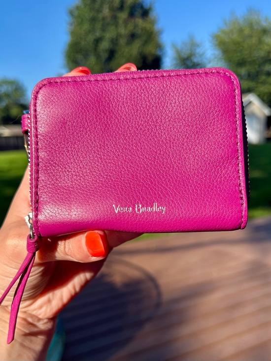 Vera Bradley Handbags - Vera Bradley Pink RFID Sycamore Leather Zip Wallet